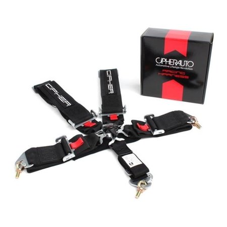 CIPHER Cipher Auto CPA4005BK Cipher Racing Black 5 Point Quick Release Racing Harness; Black CPA4005BK